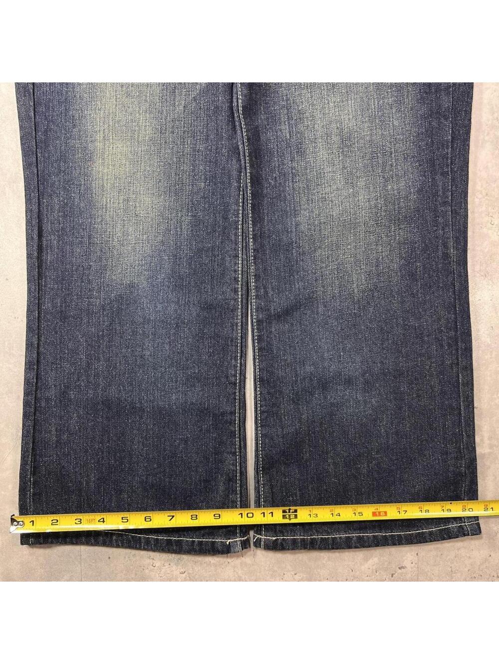 Y2K Dark Wash Marc Ecko Grunge Bootcut Skater Denim Jeans - Picture 7 of 8